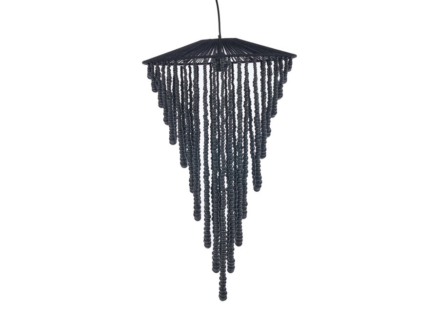Il Lampadario Wooden Bead - Nero - L