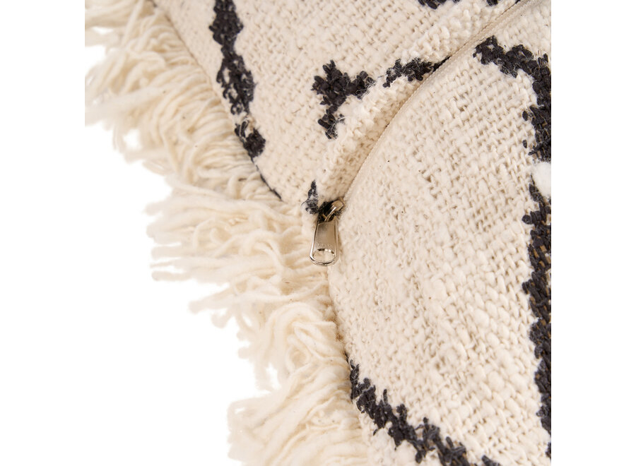 The Sahara Diamond Cushion Cover - Natural Black