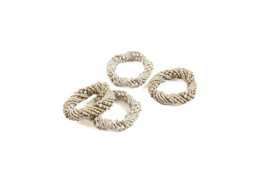 Der Beaded Serviettenring - Weiß - 4er-Set