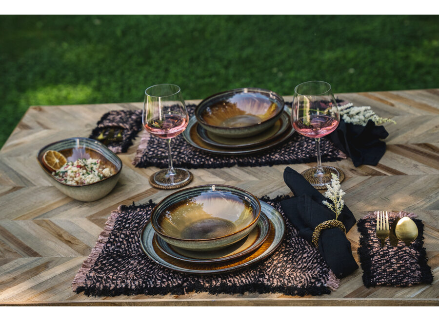 Il Portatovagliolo Con Perline - Oro - Set Di 4