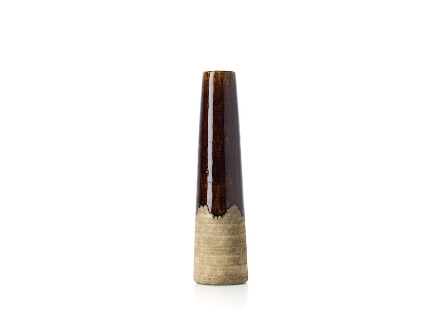 The Amber Cone Vase - Concrete Brown - M