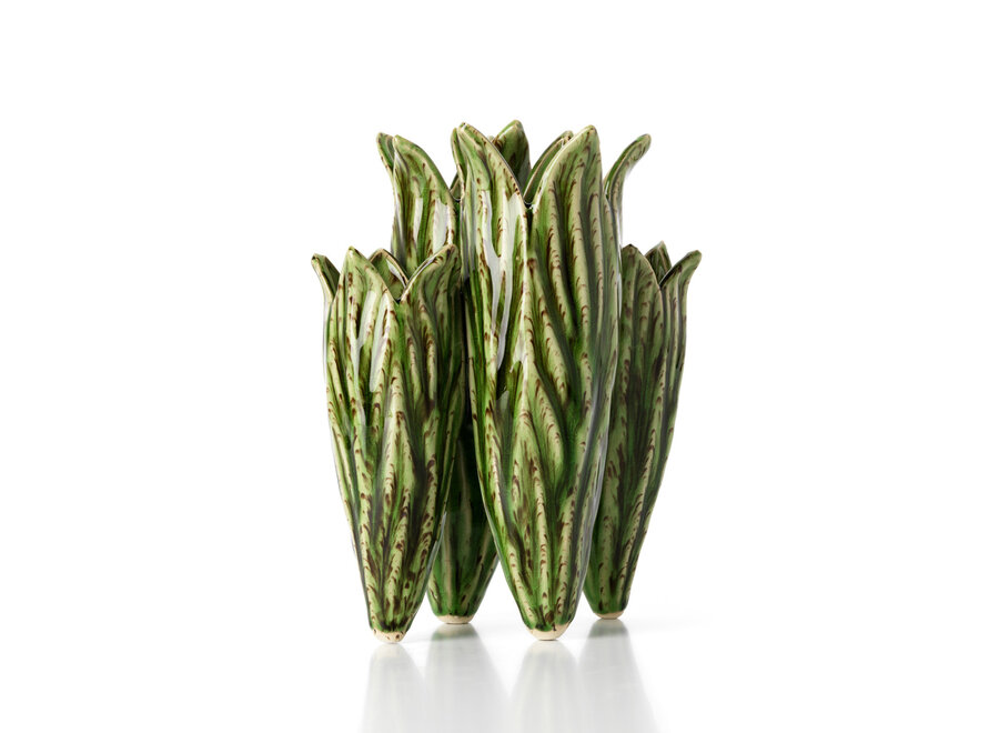 The Tulip Leaf Vase - Forest Green