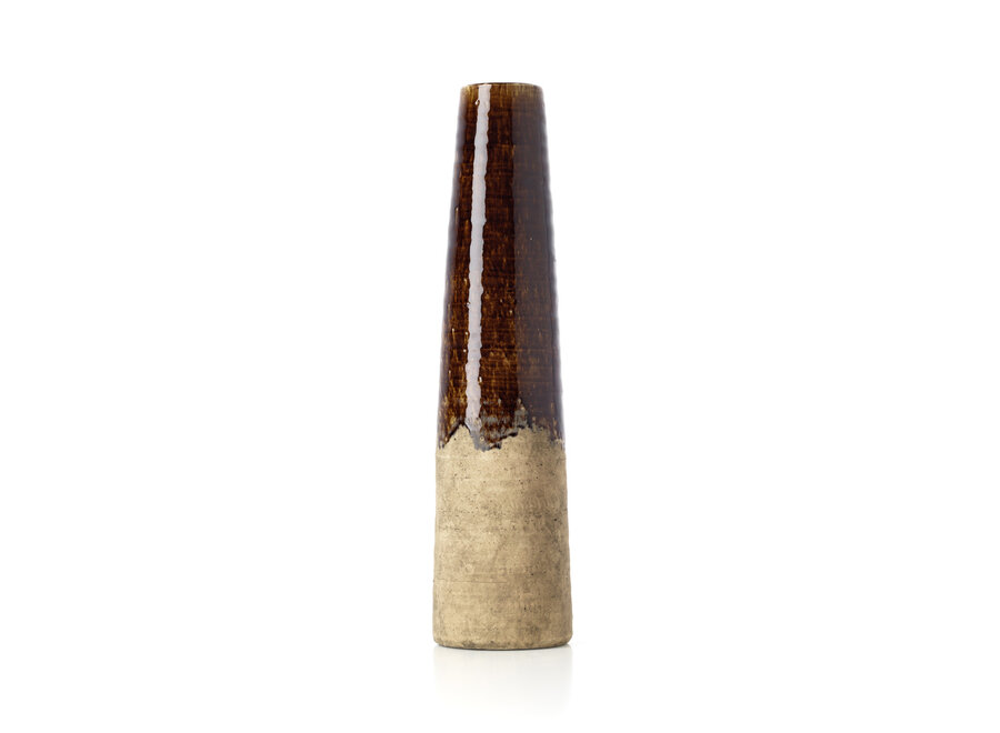 The Amber Cone Vase - Concrete Brown - L