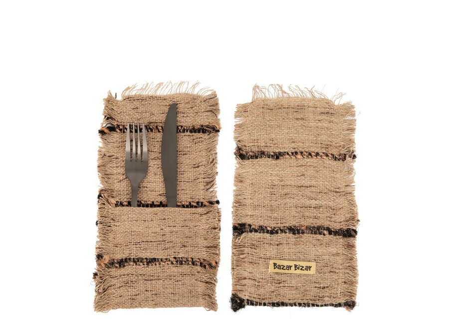 Die Oh My Gee Bestecktasche - Beige Schwarz - 4er-Set