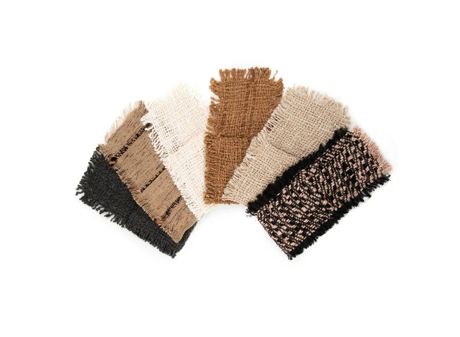 Het Oh My Gee Bestekzakje - Beige Zwart - Set Van 4