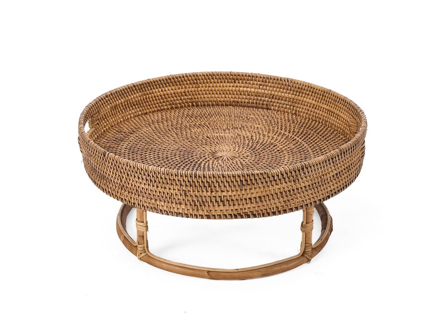 De Rattan Rise Tray - Natuurlijk Bruin