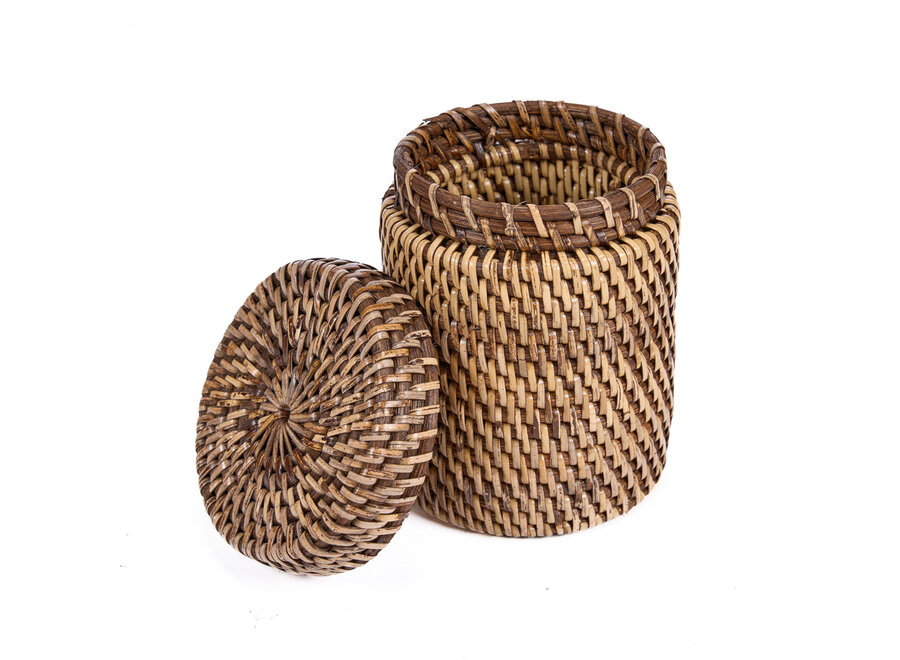 The Rattan Canister - Natural Brown