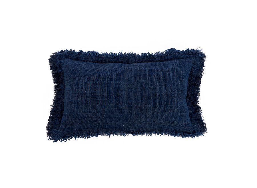 Der Azure Fringe Kissenbezug - Indisch Blau - 30x50