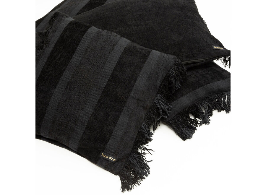 La Funda De Cojín Oh My Gee - Terciopelo Negro - 40x40