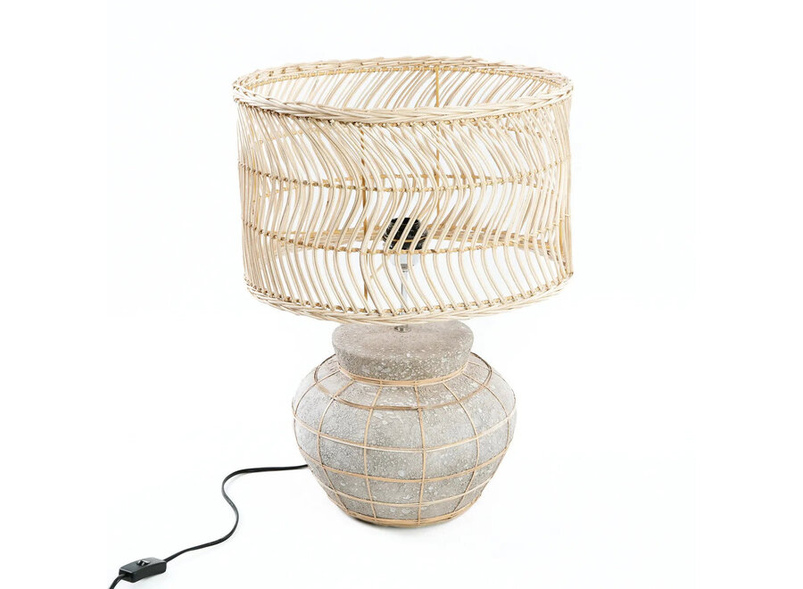 Der Kythira Tischlampe - Natur Betongrau