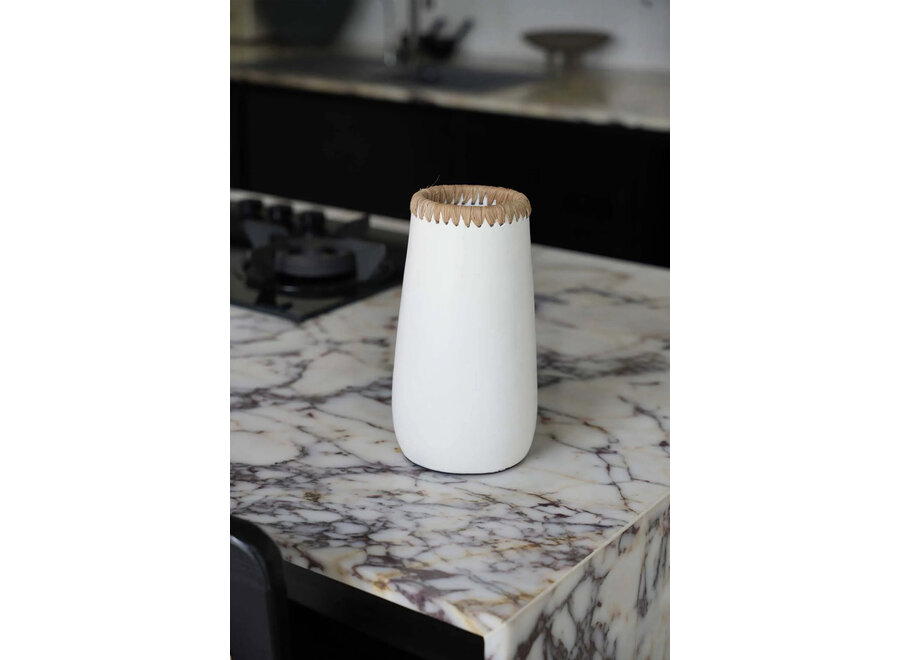 Die Sneaky Vase - Weiss Natur - M