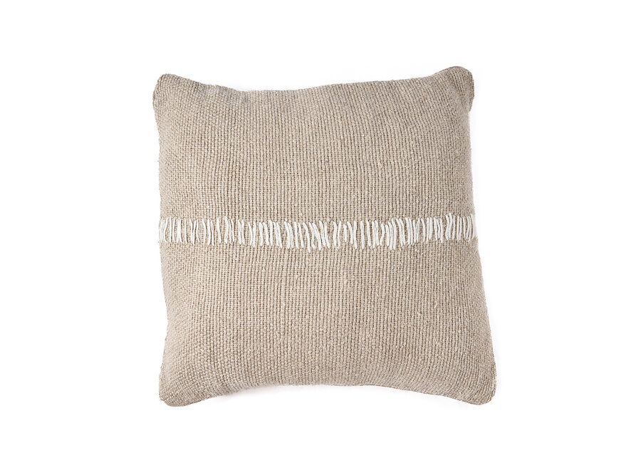 The Linen Stitch Cushion Cover - Natural White