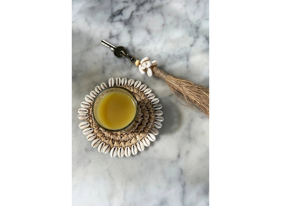 De Raffia Shell Onderzetter - Natuurlijk