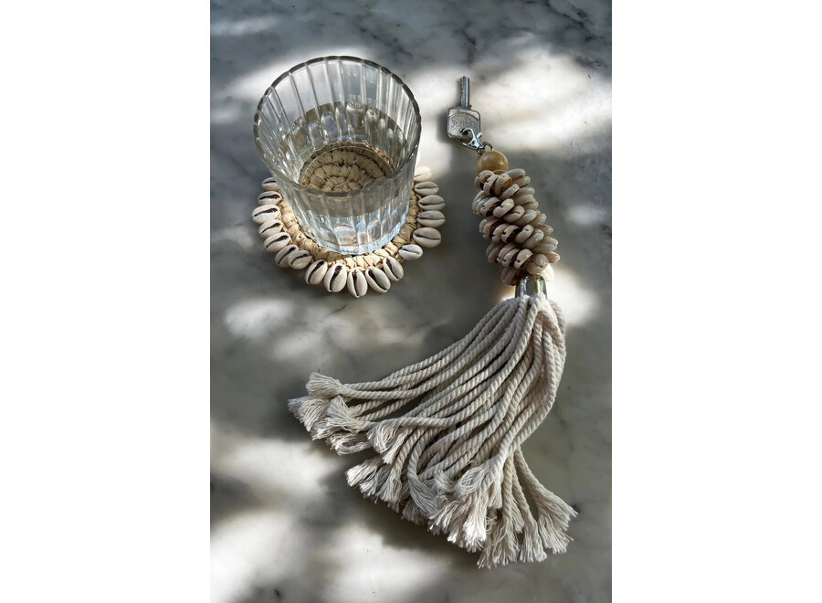 De Raffia Shell Onderzetter - Naturel