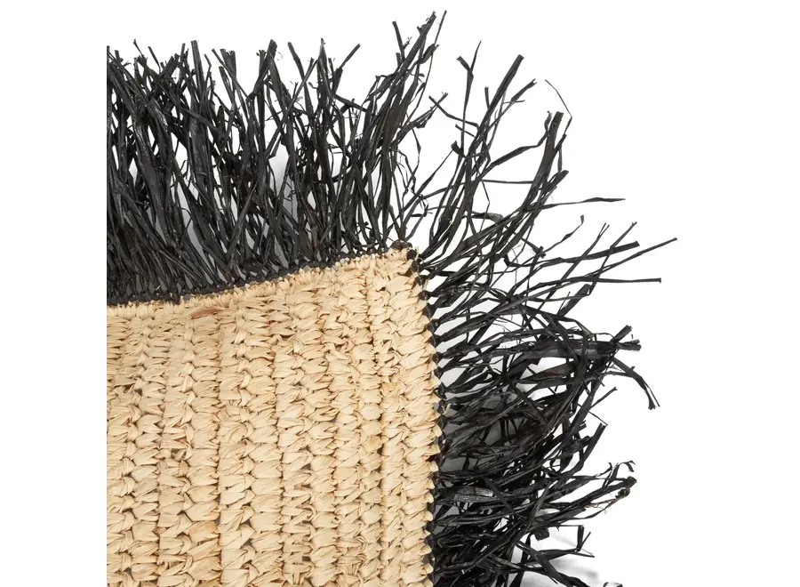 The Raffia Cushion Cover Square - Natural Black - 40x40