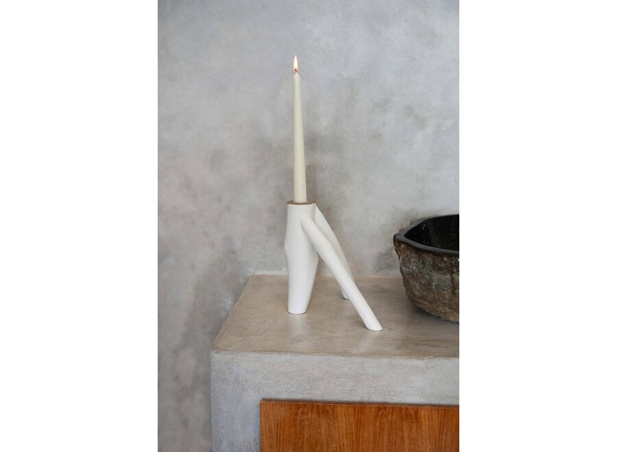 Il Portacandele Triple Twig - Bianco