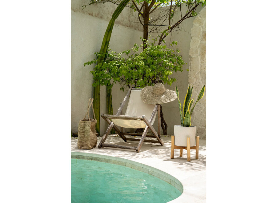 Il Porta Piante Chalk Basso - Cemento Naturale - S