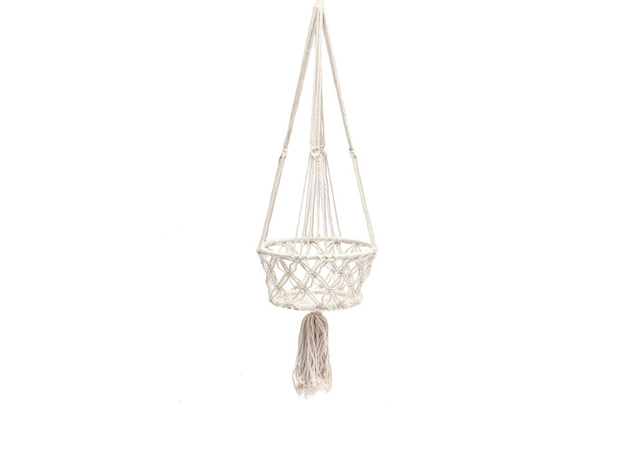 Le Porte-Plante Macramé - Blanc - L