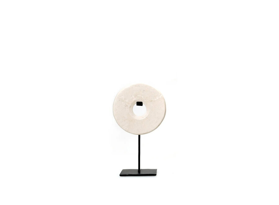 The Marble Disc on Stand - White - S