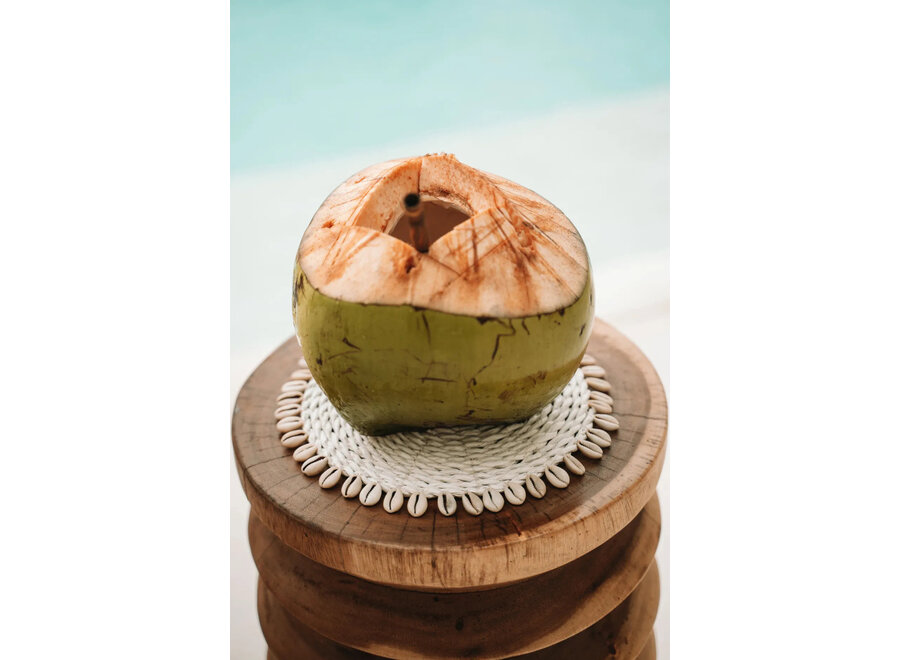 The Seagrass Shell Pan Coaster - White