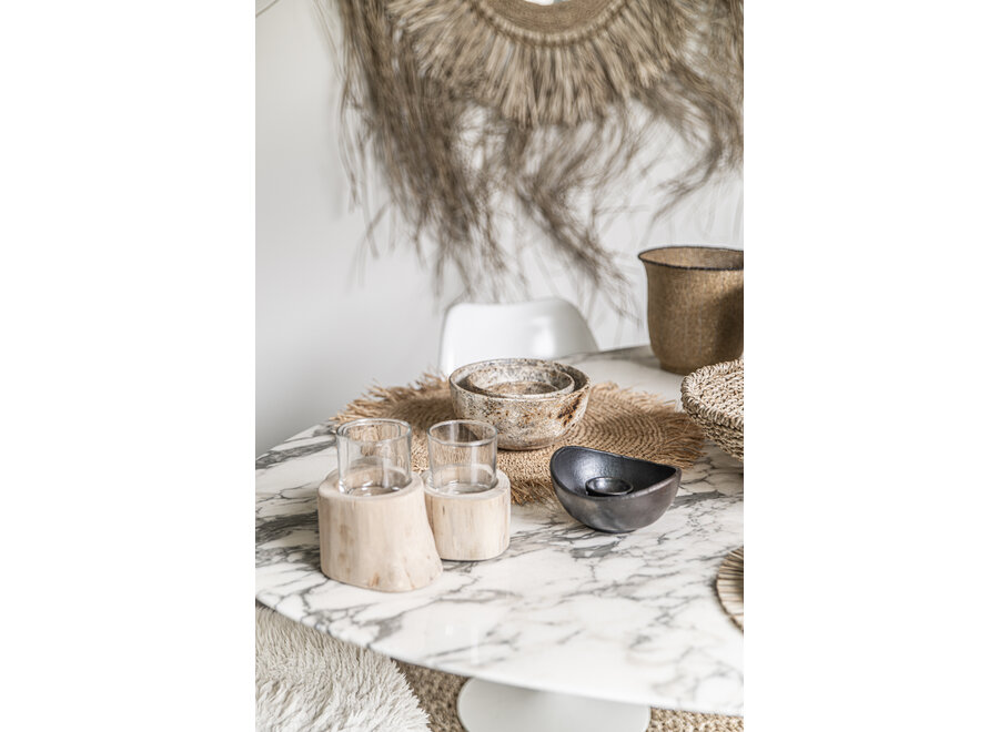 The Burned Curved Bowls - Black - Set of 3