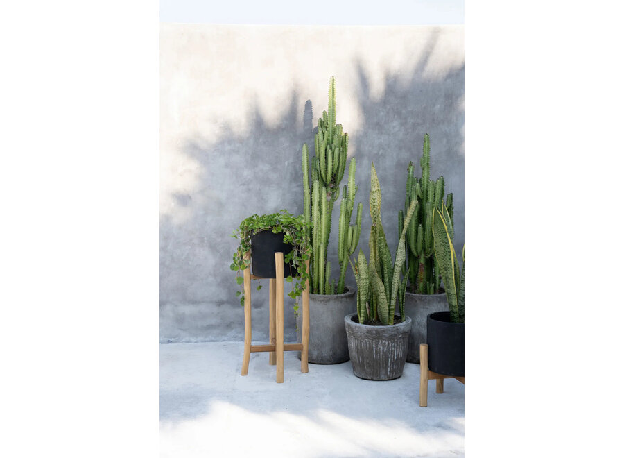 De Charcoal Hoge Plantenbak - Zwart Naturel - L