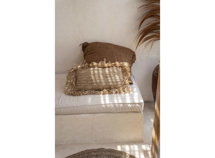 La Housse De Coussin En Raphia Rectangulaire - Naturelle - 30x50