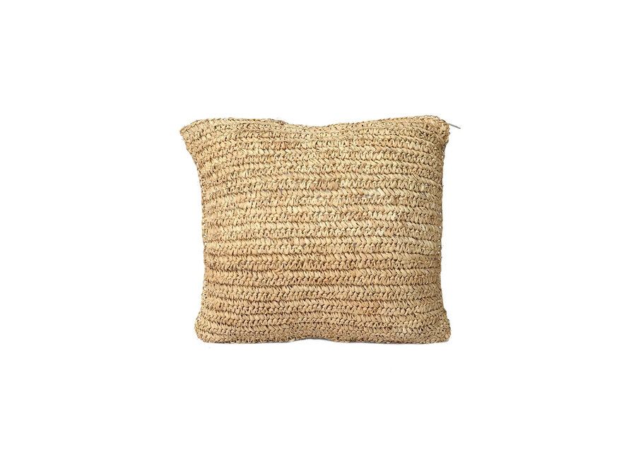 Der Quadratische Kissenbezug Raffia Flores - Natur - 40x40