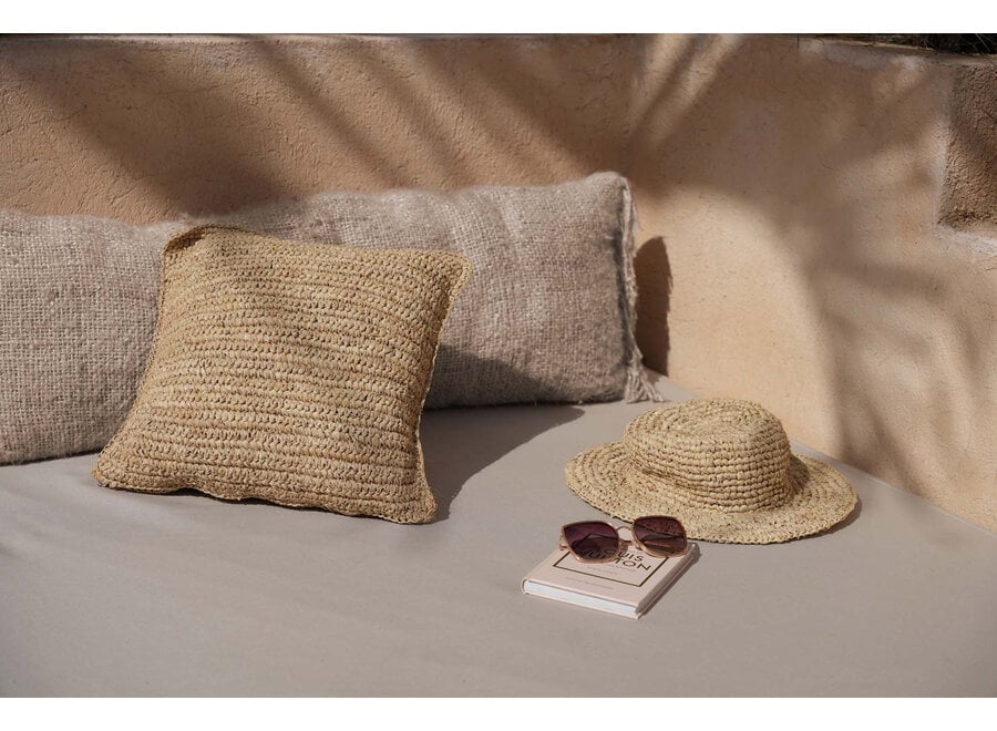 La Fodera Per Cuscino In Rafia Flores - Naturale - 40x40