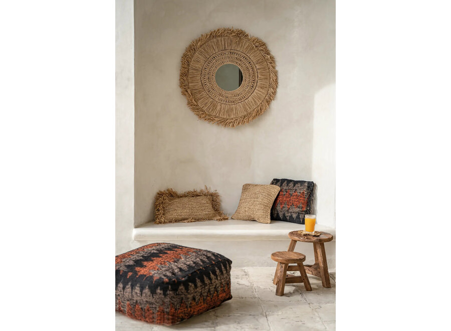 La Housse De Coussin Raffia Flores Carrée - Naturel - 40x40