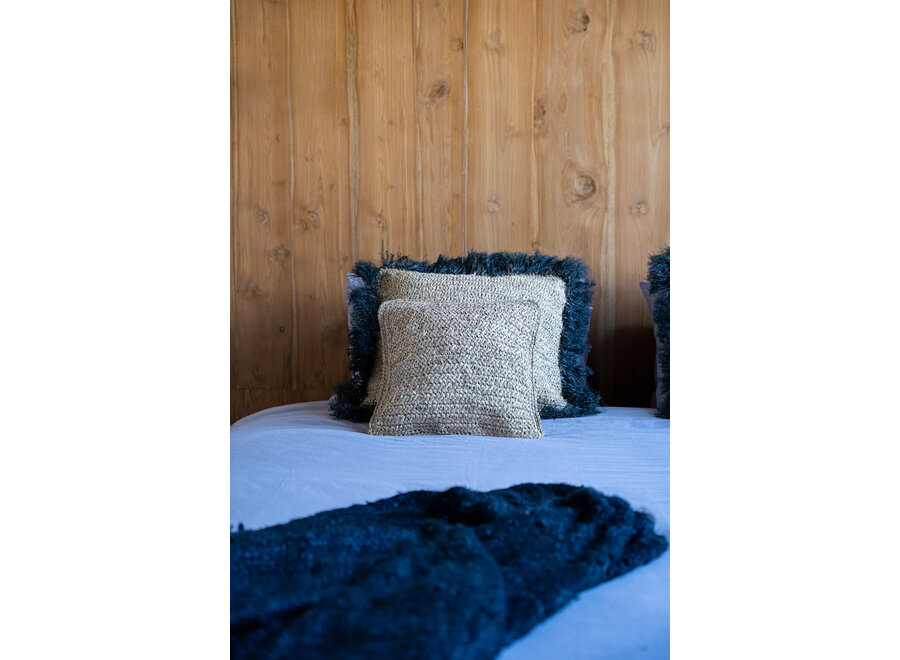 De Raffia Flores Kussenhoes Vierkant - Naturel - 40x40