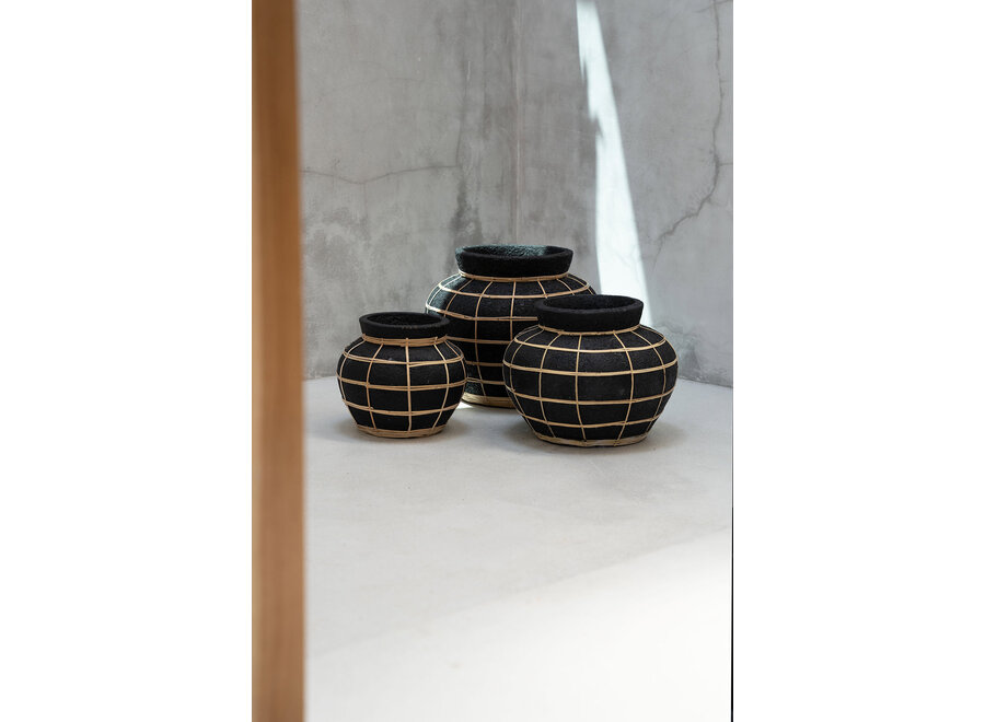 Le Vase Belly - Noir Naturel - S