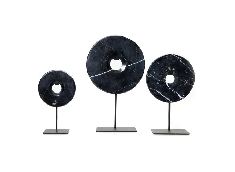 Il Disco In Marmo Su Supporto - Nero - L