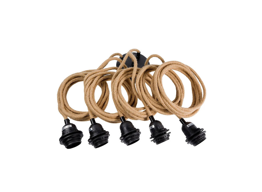 Fitting Lamps Ceiling - Natural Black - 5 Fittings