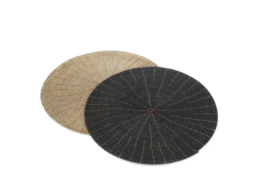 Le Set De Table En Perles - Noir