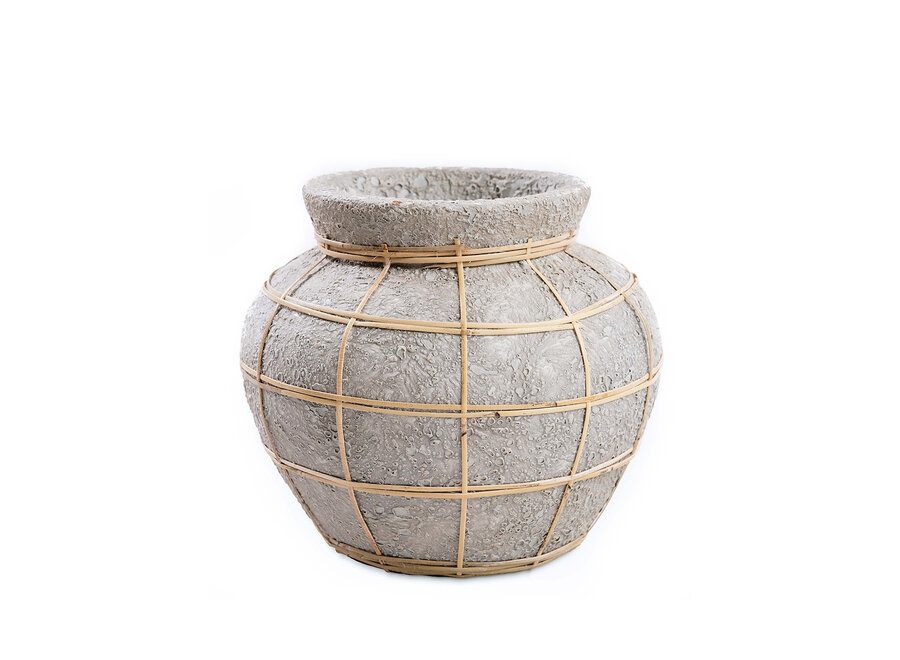 Die Belly Vase - Betongrau Natur - M