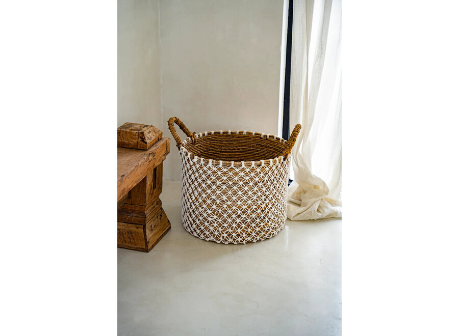 Le Panier en Macramé à Couture Croisée - L