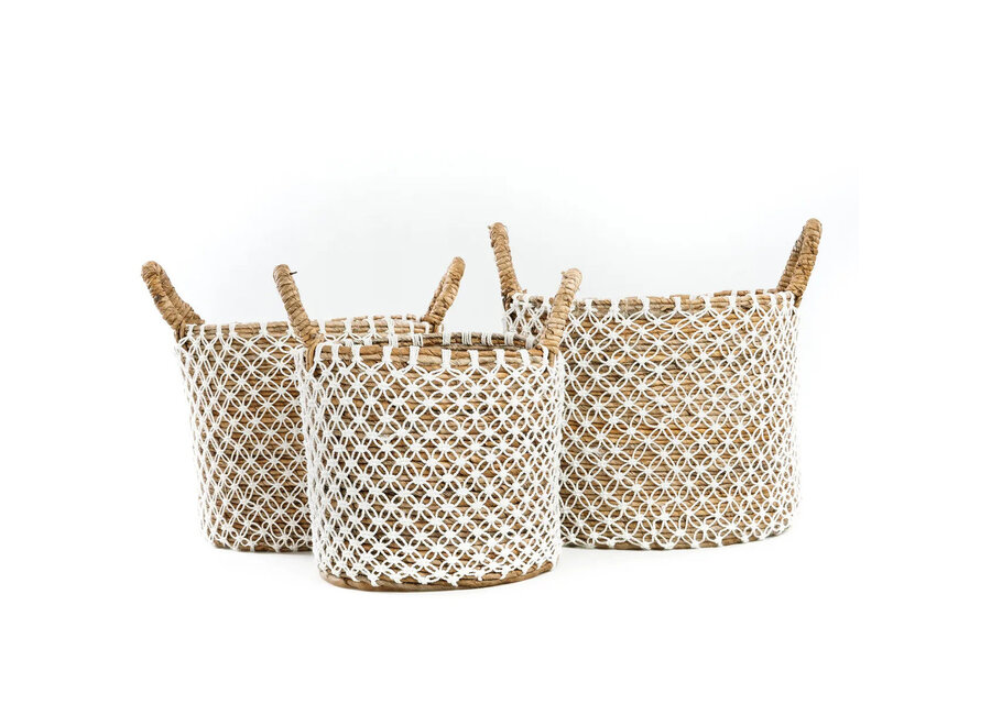 De Gekruist Gestikte Macramé Mand - L