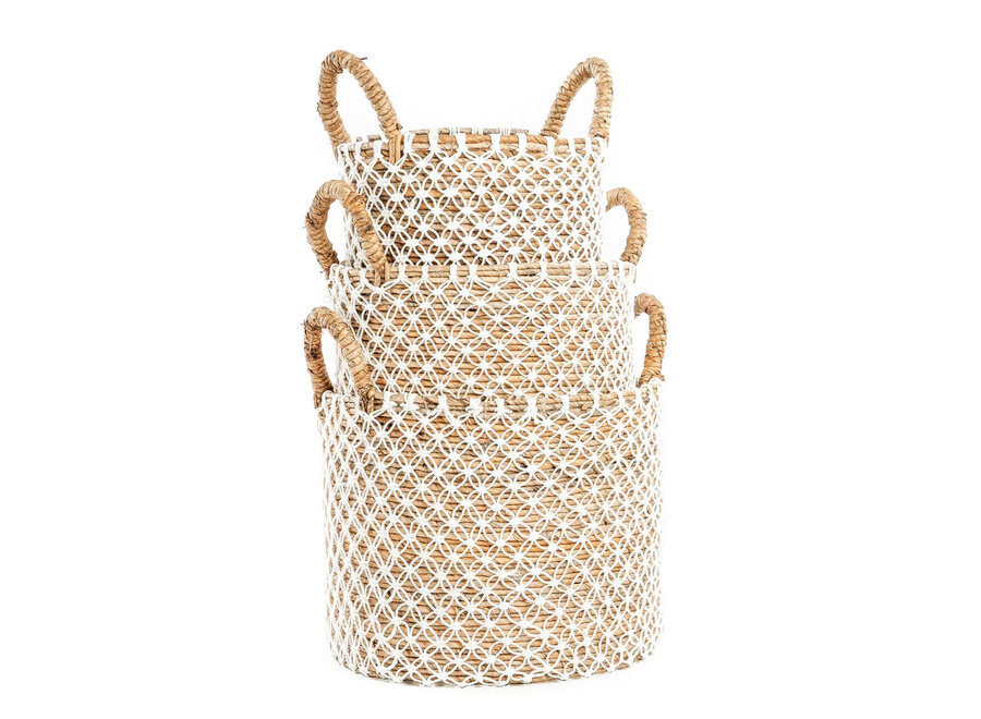 La Cesta de Macramé con Costura Cruzada - L