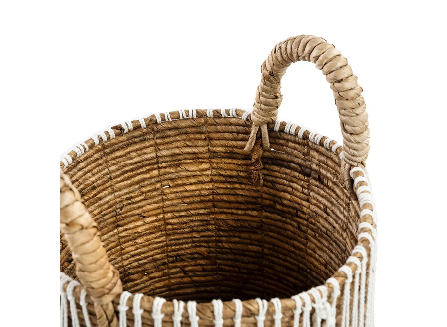 Il Cestino in Macramè con Cucitura Dritta - S