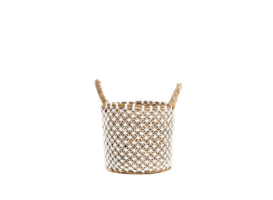 La Cesta de Macramé con Costura Cruzada - S