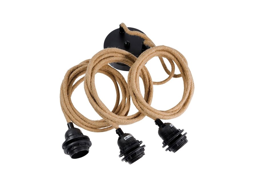 Plafondlampfitting - Naturel - 3 Fittingen