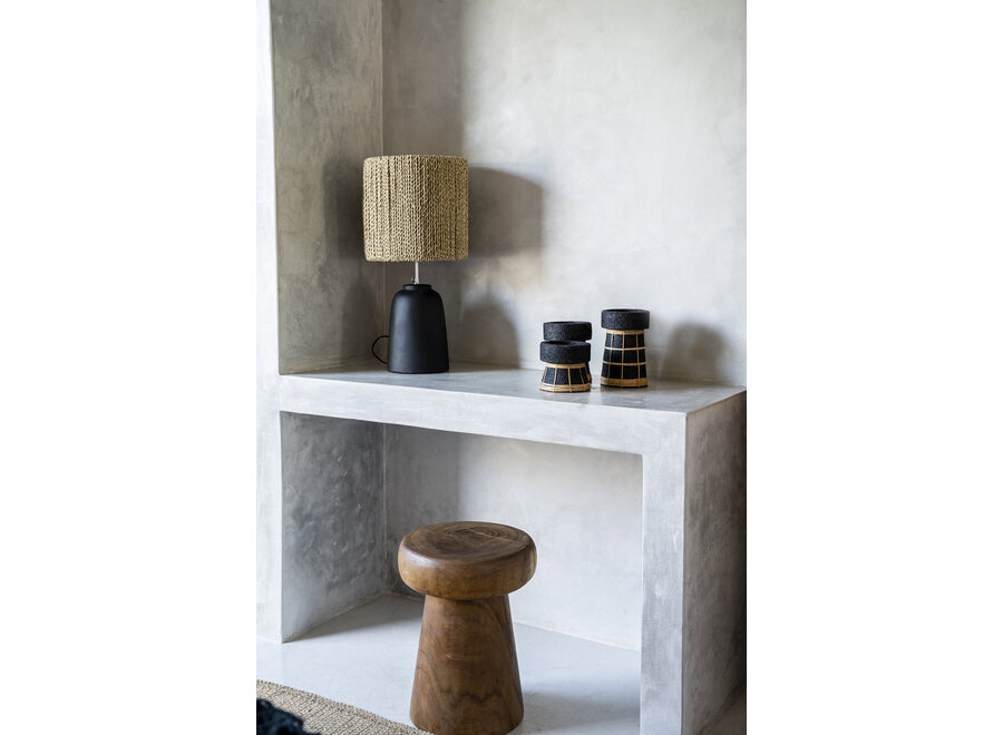 De Serene Kaarsenhouder - Zwart Naturel - L