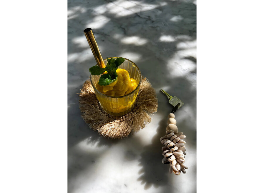 Der Fringe Raffia Untersetzer - Natur