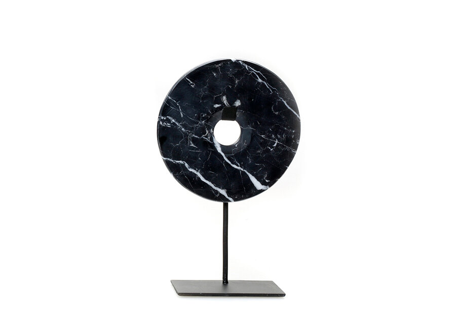 Le Disque En Marbre Sur Support - Noir - M
