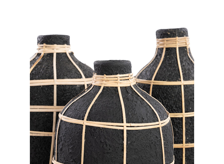 De Whoopy Vaas - Zwart Naturel - L