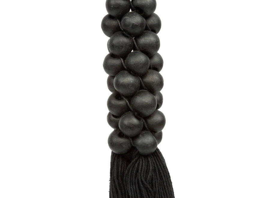 The Wooden Beads with Cotton Tassel - Black