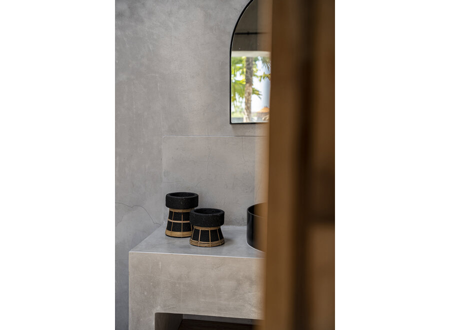 The Serene Candle Holder - Black Natural - M