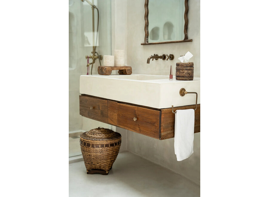 The Colonial Storage Basket - Natural Brown - L