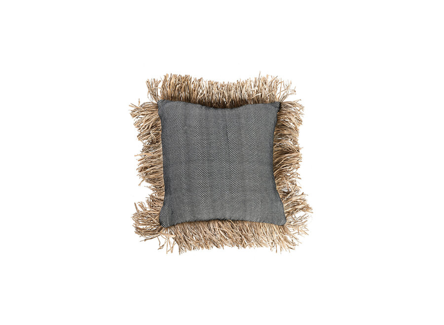The Cotton Bonita Cushion Cover - Natural Black - 40x40